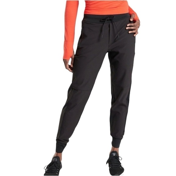 Athleta‎ | Women’s Black Headlands Hybrid Track Joggers Size 2 - Picture 1 of 9